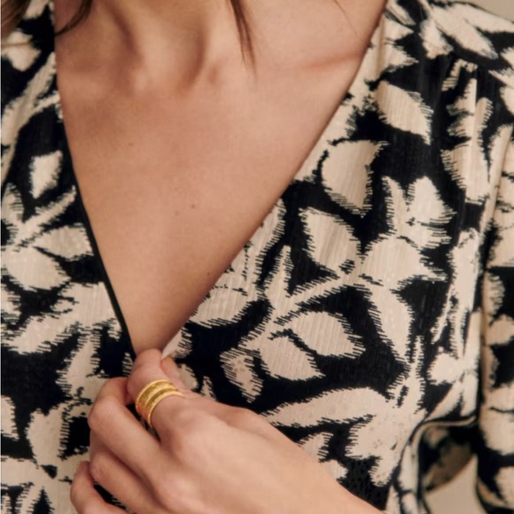 Sezane Noemia Dress, Mosaic Black and White Print - Picture 6 of 15